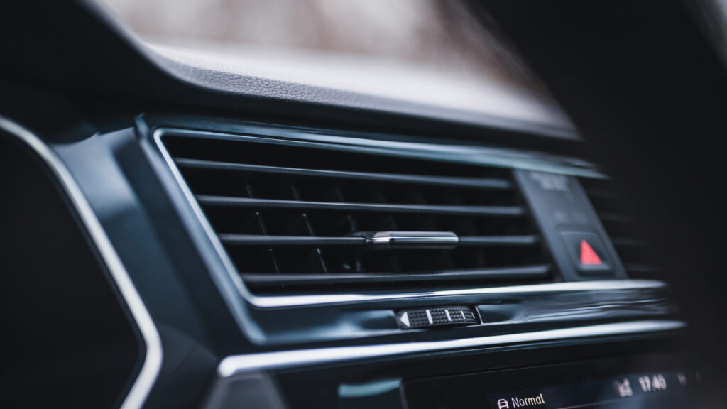 Close-up image of car AC vent